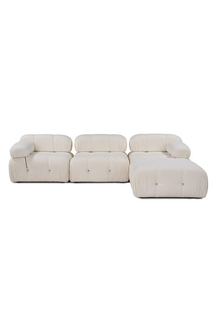Bubble 3-seters Divansofa White Bouclé