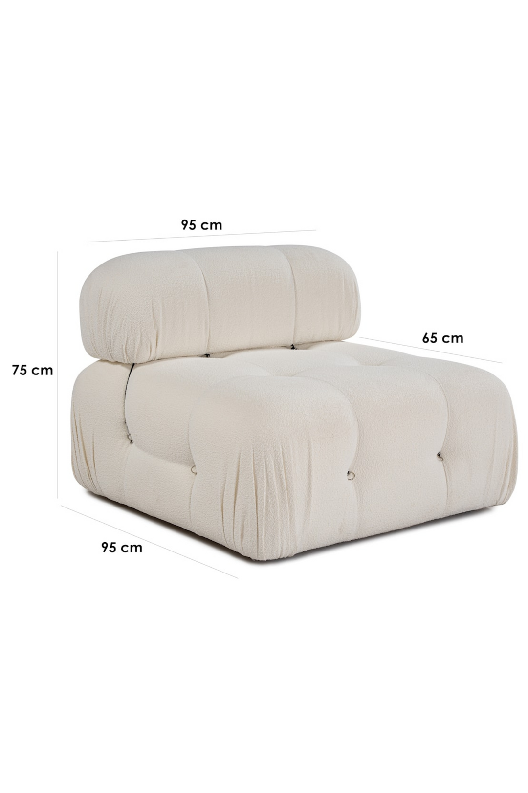 Bubble 3-seters Divansofa White Bouclé