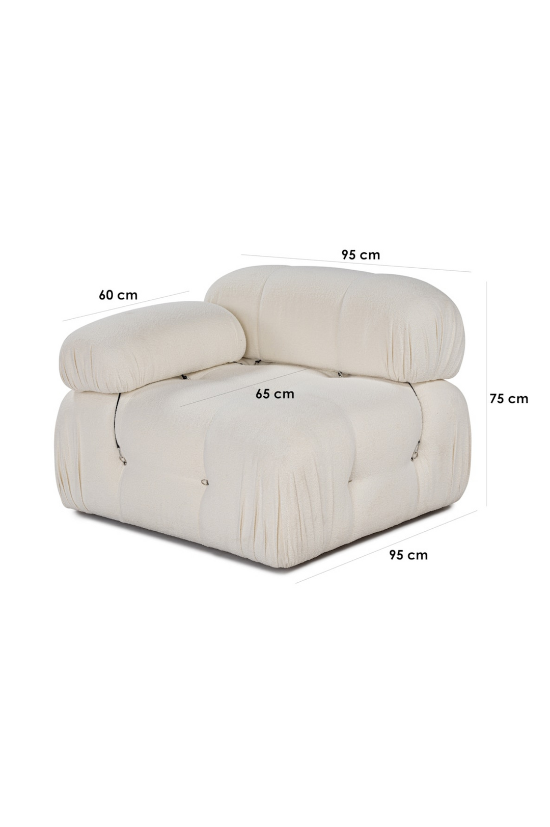 Bubble 3-seters Divansofa White Bouclé