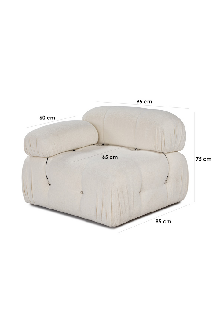 Bubble 3-seters Divansofa White Bouclé