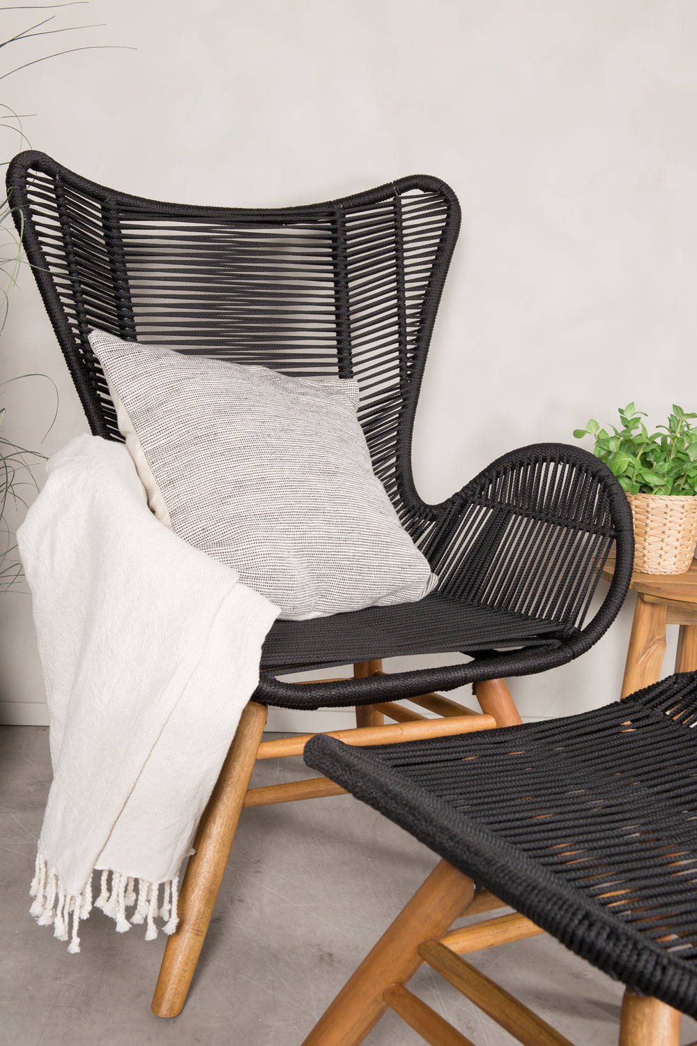Loungestol Tingland med fotskammel